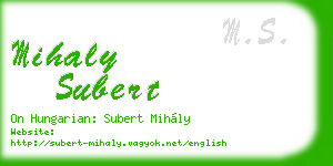 mihaly subert business card